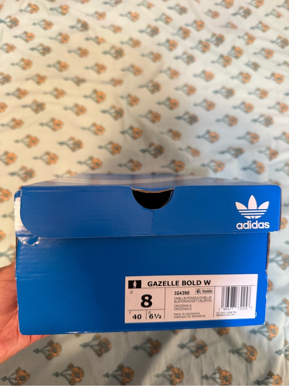 adidas Navy & Pink Platform Gazelle Sneakers - Picture 2 of 8